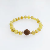 Vintage Style 8mm Irregular Amber Herbal Bracelet
